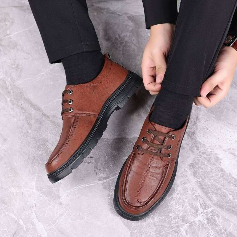 Brand Mens Casual Footwear Men Formal Business Leather High Quality Male Walking Shoes Lace Up Men's Skate Flats