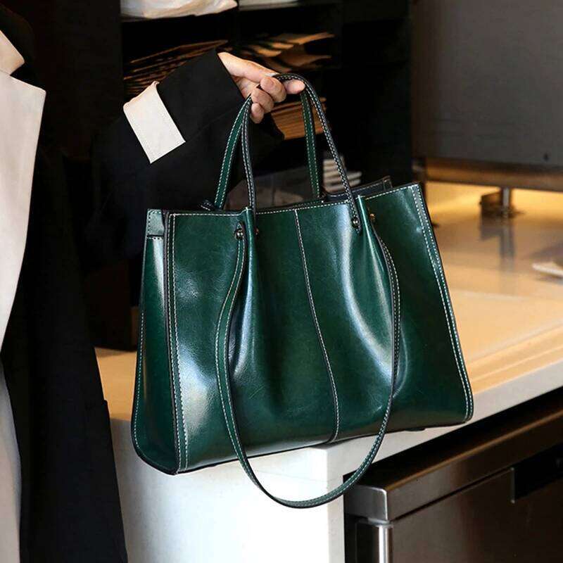 Burminsa Cowhide Genuine Leather Tote Shoulder Bags For Women 2025 Designer Large Capacity Shopper Work Ladies Handbags 20250815