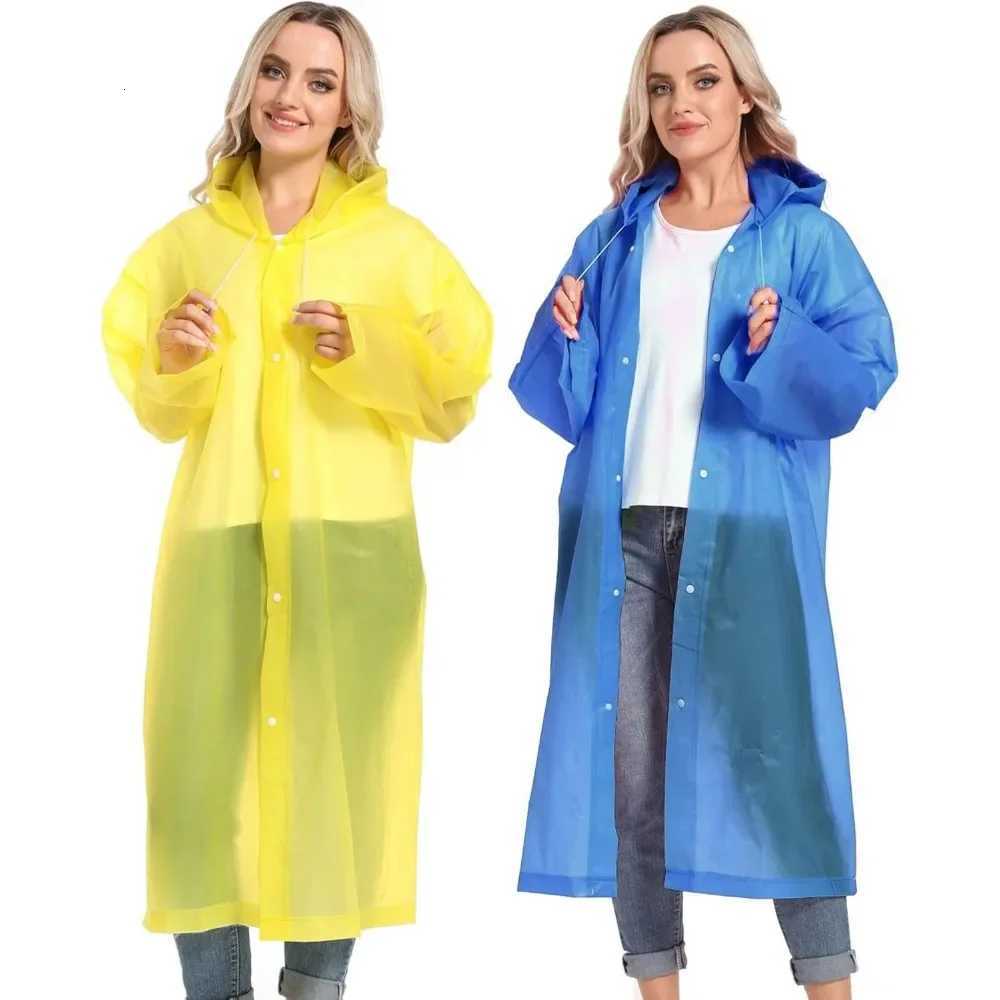 Disposable Adults Reusable RaincoatsWaterproof Rain PonchosAdults-Reusable Emergency Raincoats with Hoodand Drawstring Y250814