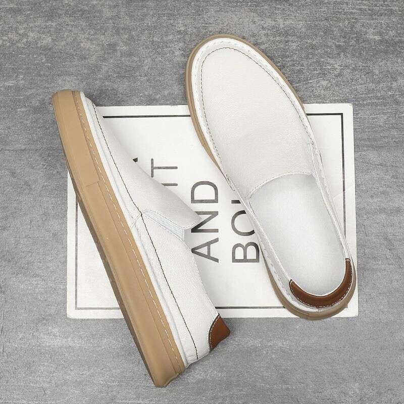 Breathable Casual Autumn And Winter, New Men's In Korean Version, One Legged Loafers, Leather Small White Shoes For Men