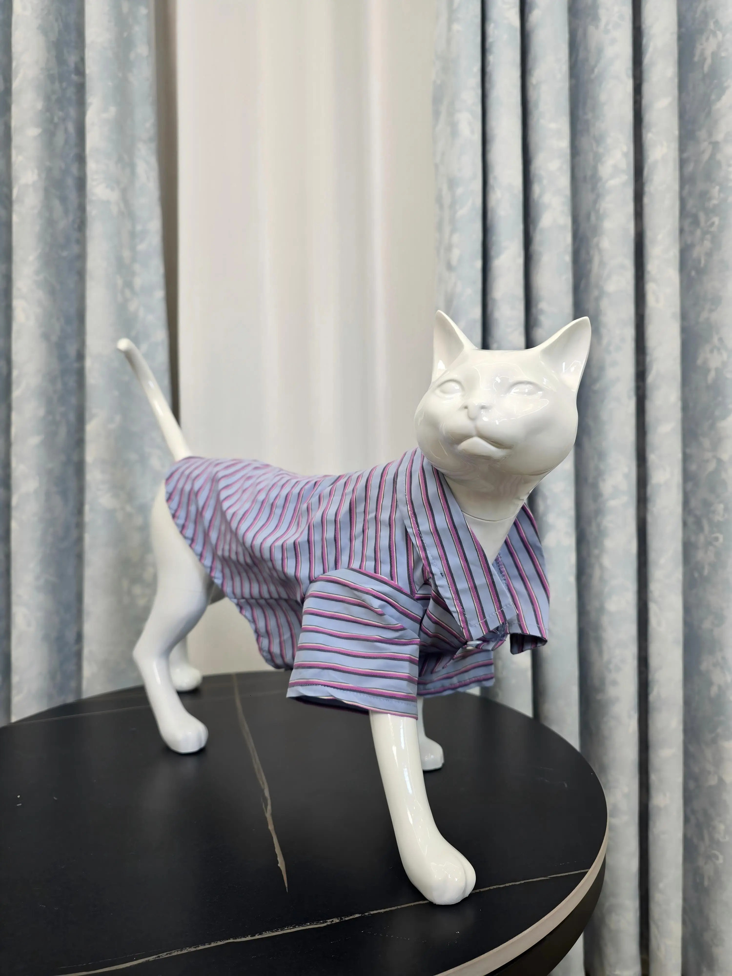 Cute and Cool StreetFriendly Artifact American Retro Style Red Blue Stripesd Shirt for Pets Suitable Cats Dogs 250814