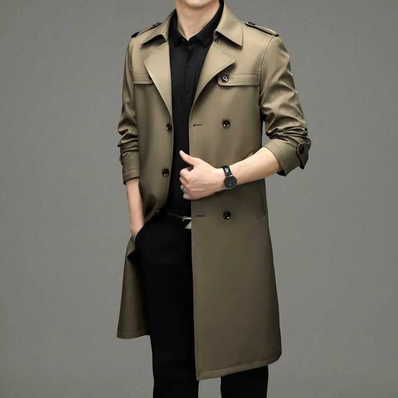 2025 Spring and Autumn New Mens Business Leisure Windbreaker Coat British Style Suit Collar Extended Coat W250815