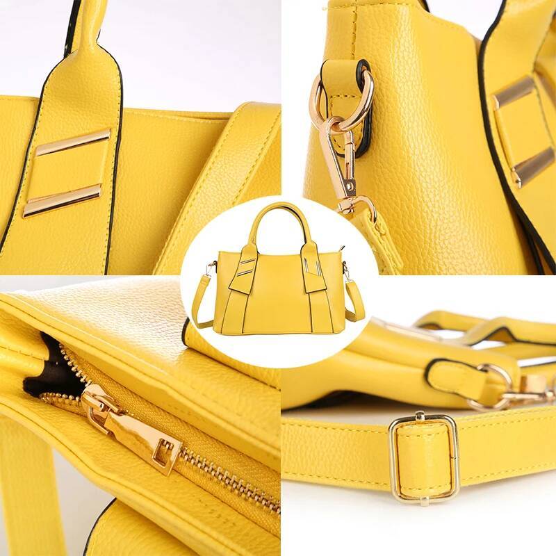 Yellow Handbag Women PU Leather Blue Hand Bag Black Famous Brand Women Messenger Bag Designer Bolsa Feminina W805