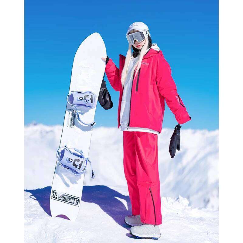 S-3XL Plus Size Men Womens Loose Fit Waterproof Ski Snowboard Snowsuit Jacket Coat with Pants Two Pieces Set Winter Clothing