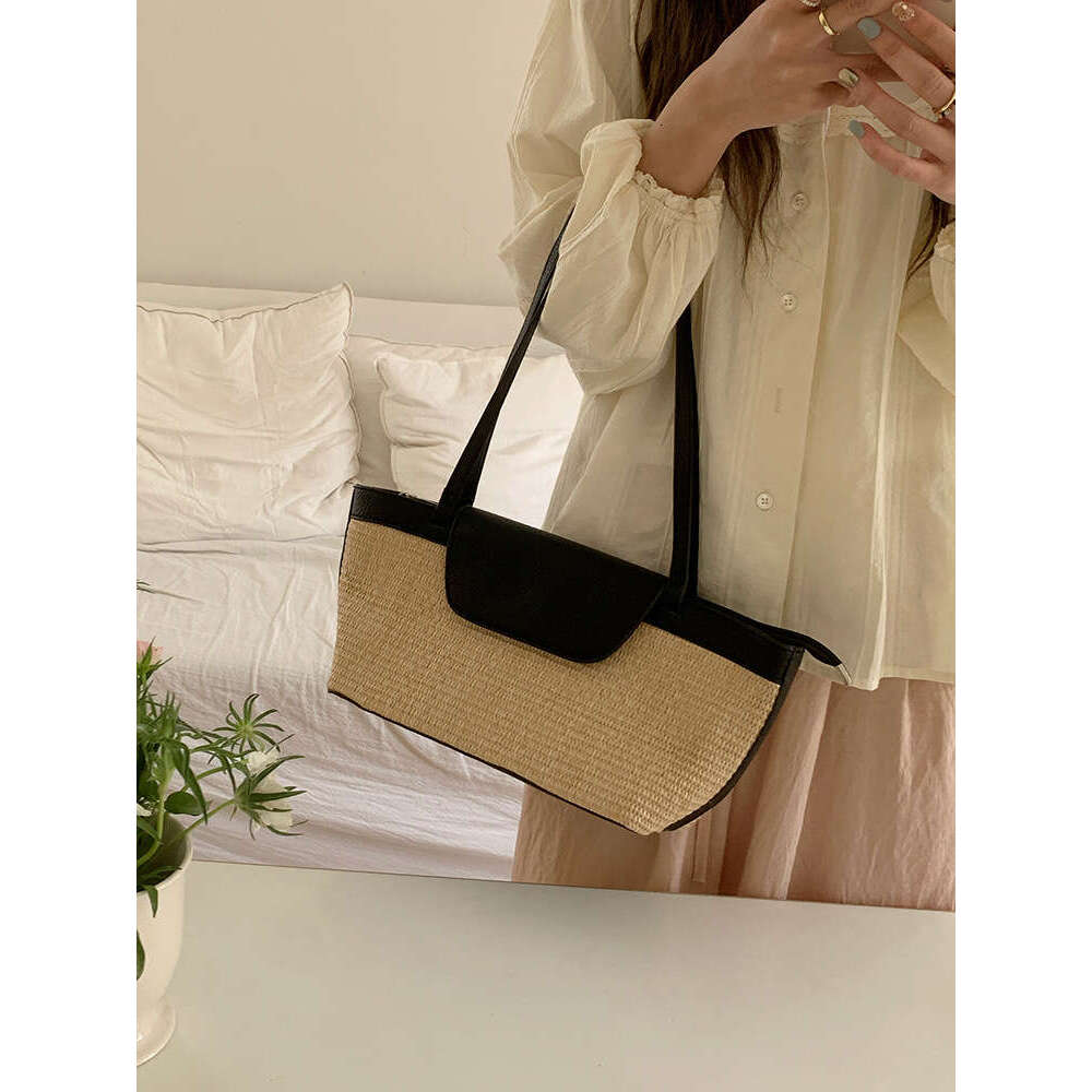 LEFTSIDE Weave Straw Shoulder for Women Summer Ladies New Tote Bag Females Beach Bags Lady Handbags and Purses
