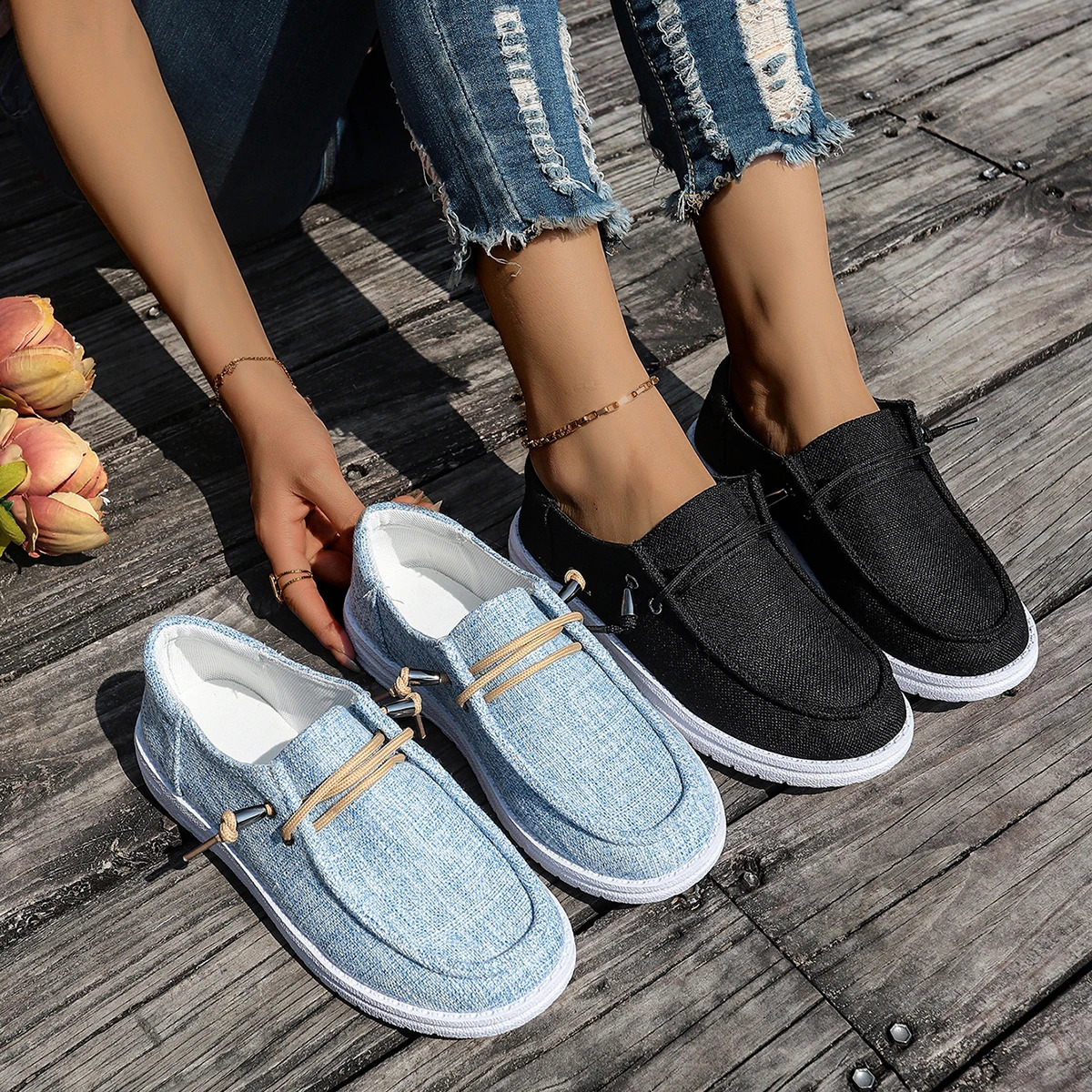 Spring Autumn Women Shoes Breathable Comfort Soft Soled Cloth Shoes Fashion Versatile Casual Canvas Shoes Size 36-43 250809
