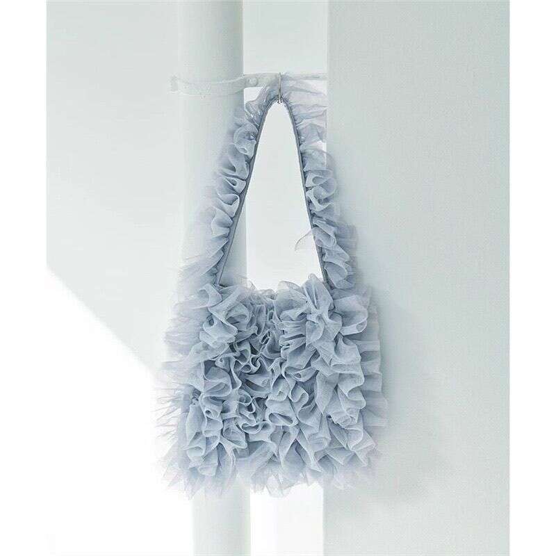 Summer Unique Personalized Chiffon Pleated Design Sense Support Large Capacity Ladies Bag