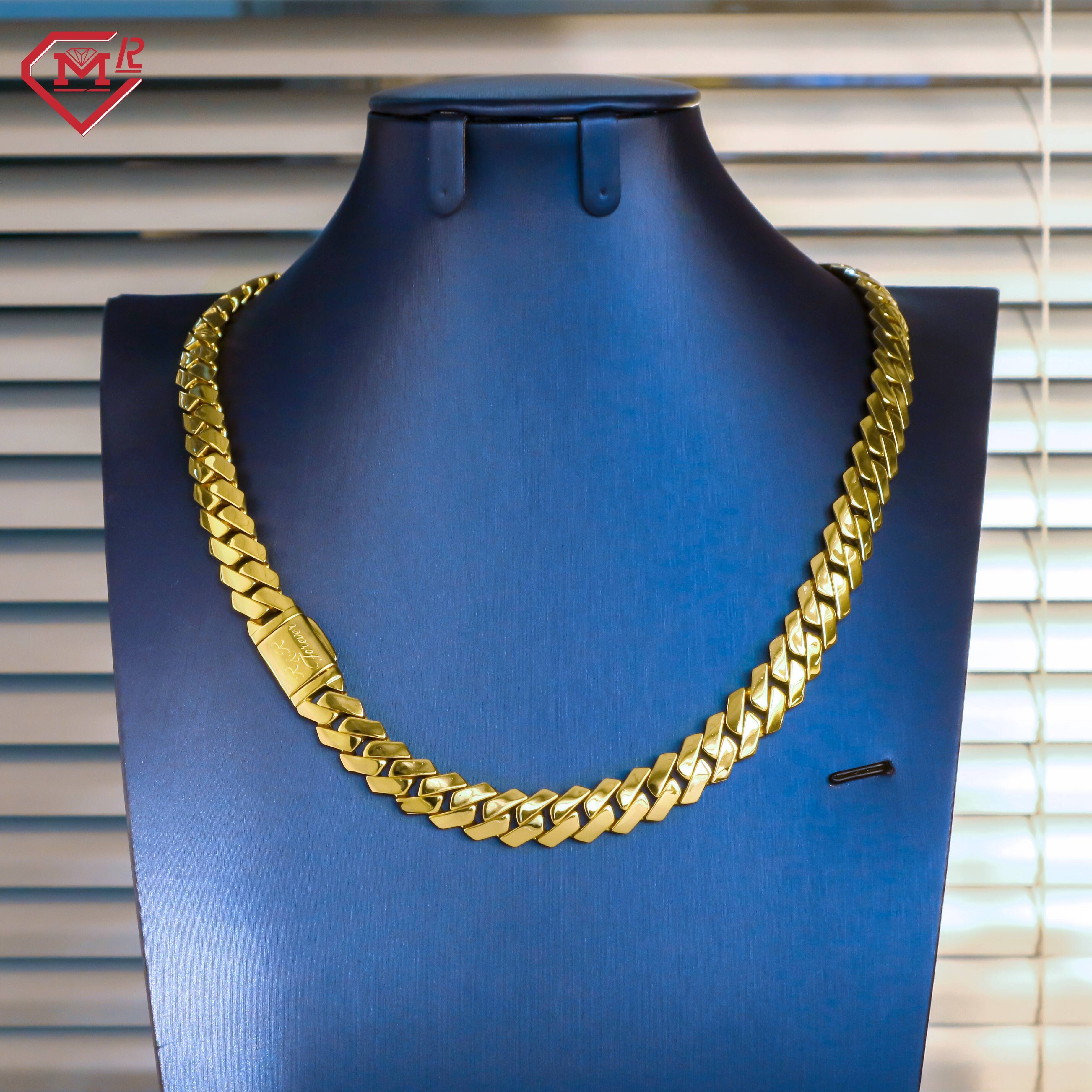 Gra Certificated Moissanite Plain Custom Clasp 925 Silver Hip Hop Cuban Link Chain