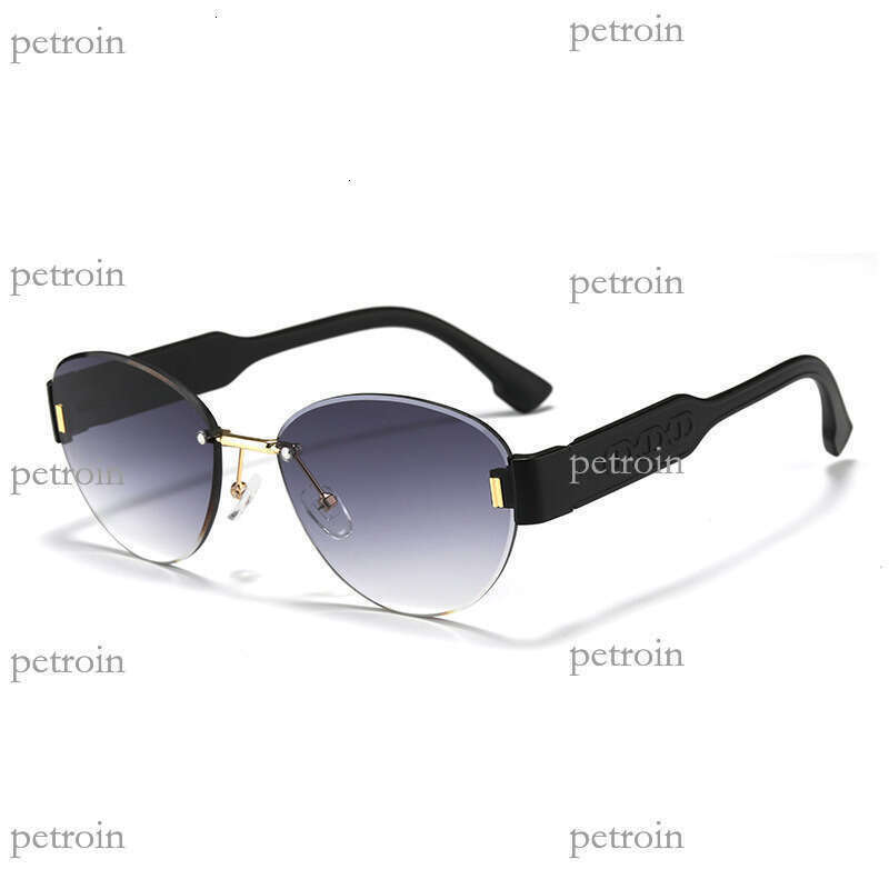 New Trendy Fashionable Unisex Oval Frameless Celebrity Runway High-end Sunglasses