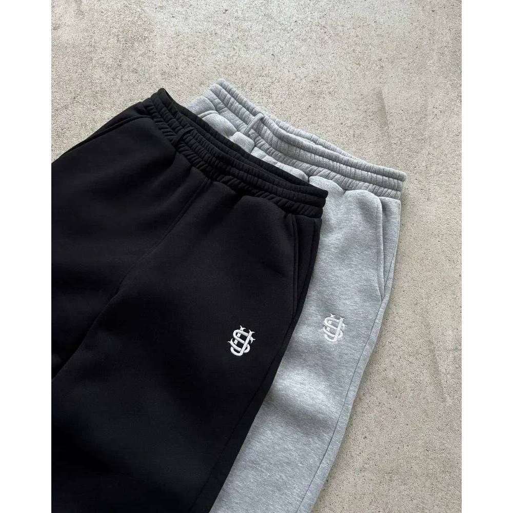 2025 Embroidery Sports Men and Women Y2K Retro Loose Casual Personalized Leg Zipper Design Straight Pants