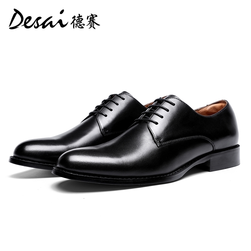 DESAI Genuine leather derby shoes Height increasing Men business Classic footwear Mens casual Gifts w250801