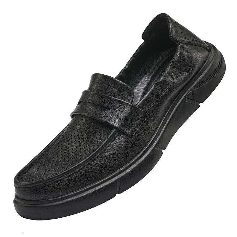 Men's Lefu New One Step Casual Business Top Layer Cowhide Bean Soft Leather Shoes