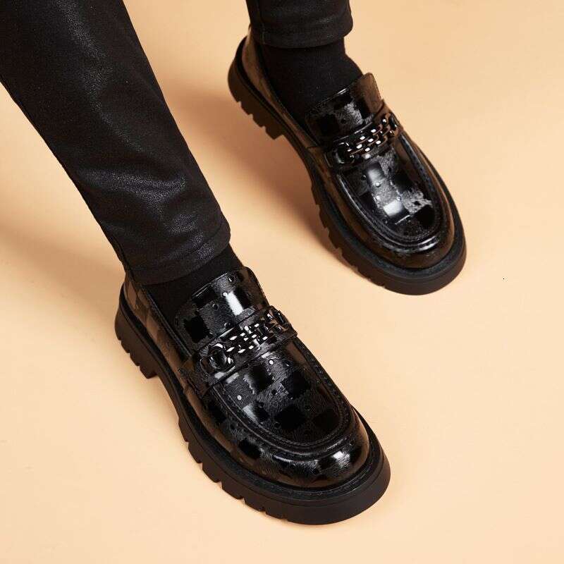 Bean High-end Light British Men's One Foot Trend Le Fu Thick Sole Height Increasing Casual Trendy Shoes