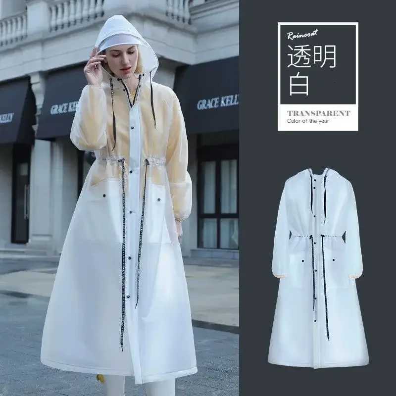 Long Clear PVC Raincoat for Adults - Waterproof Full Body Protection for Motorcycle Hiking Heavy Rain Y250814