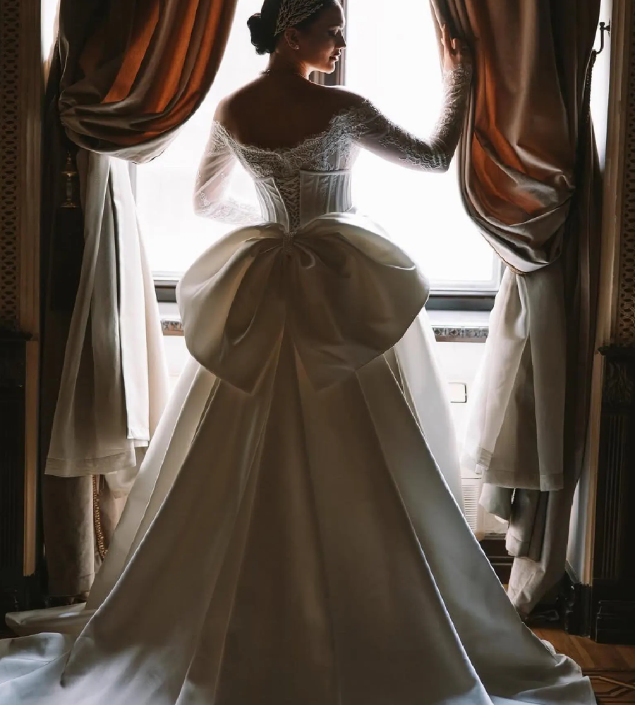 Gorgeous Mermaid Wedding Dress With Detachable Train Arabic Dubai Lace Bride Dress Long Sleeve Off Shoulders Bridal Dress 2025 Elegant Robe De Mariee 