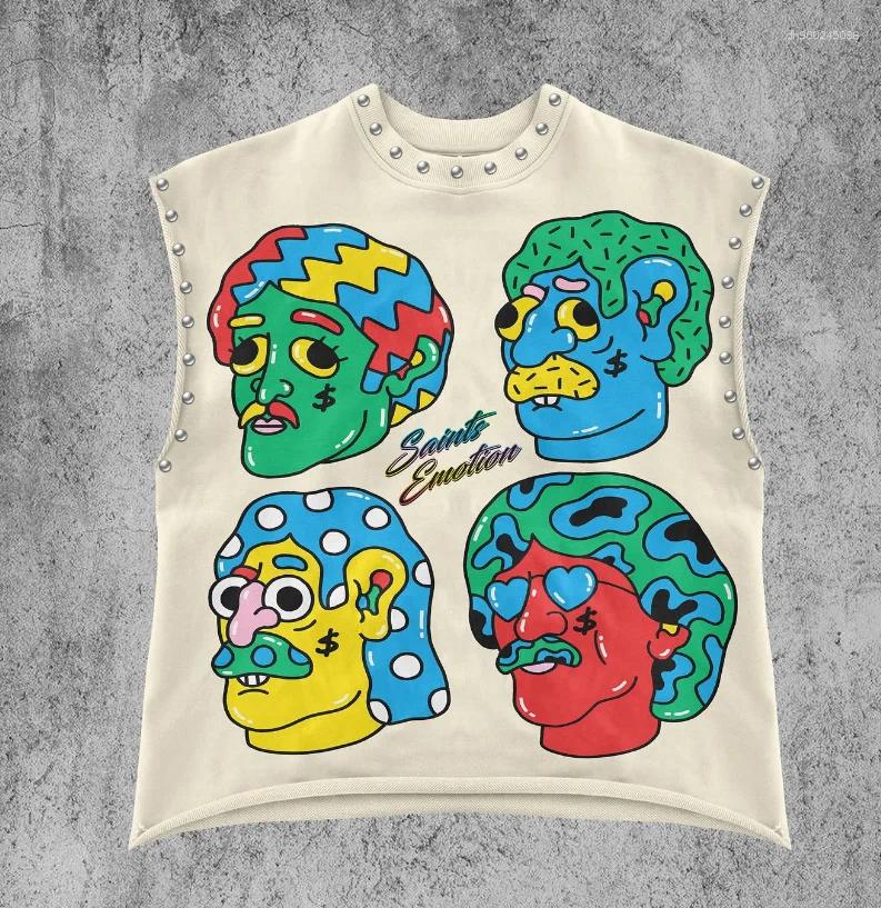 Men's T Shirts Men And Women Personality Trend Garbage Pure Cotton Sleeveless Vest Summer Street Punk Beach Style Casual Daily Basic Top