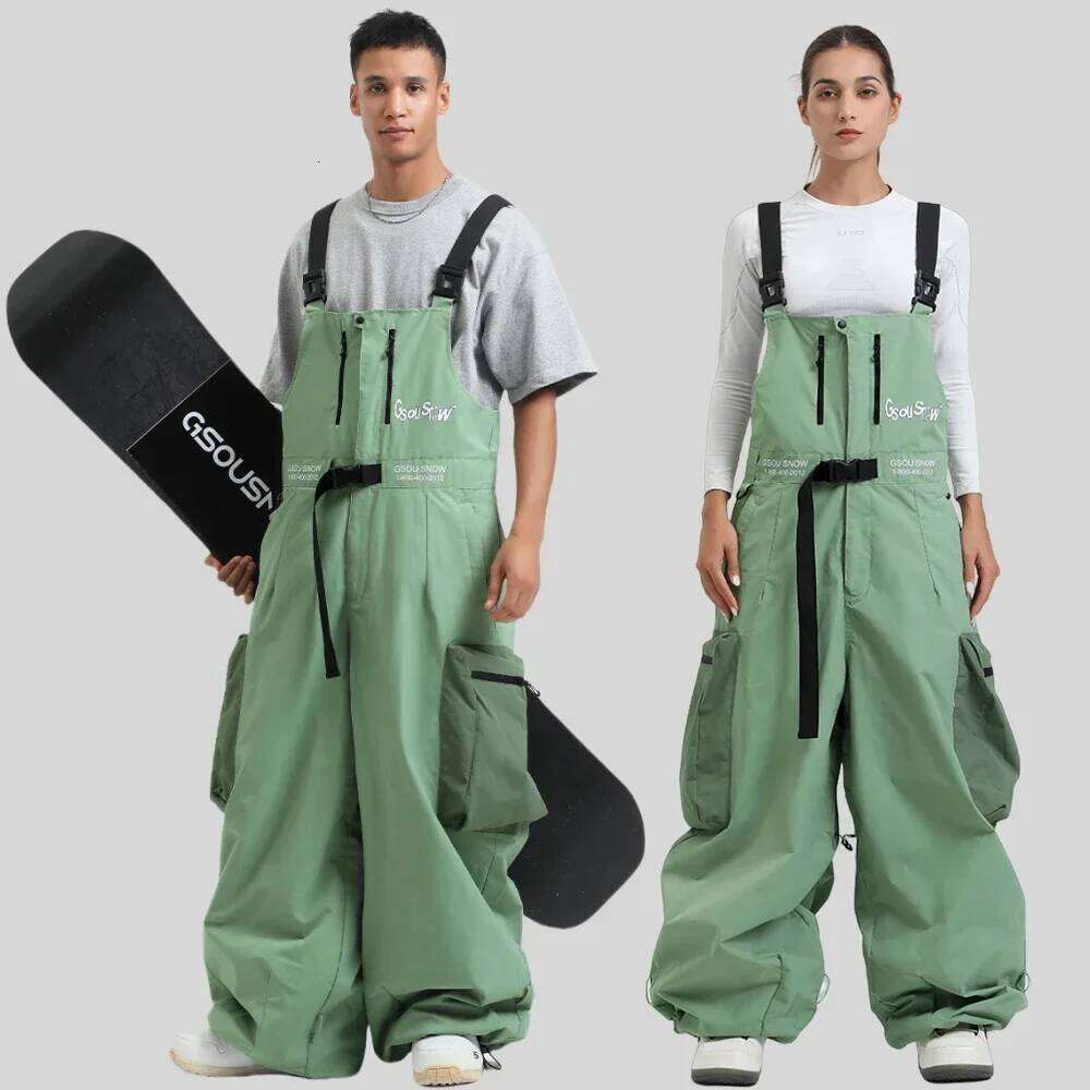 2025 New Loose Skiing Pants Outdoor Windproof Waterproof Woman Ski Overalls Men Winter Snowboard Sports Clothes Couple Snow Pant