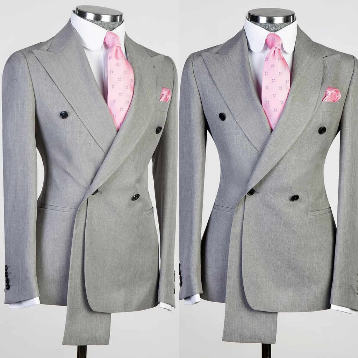 Formal Gray Mens Tuxedos Designer Lapel Groom Wedding Pants Set Male Fashion Party Prom Customized Made Clothing 2 Pieces