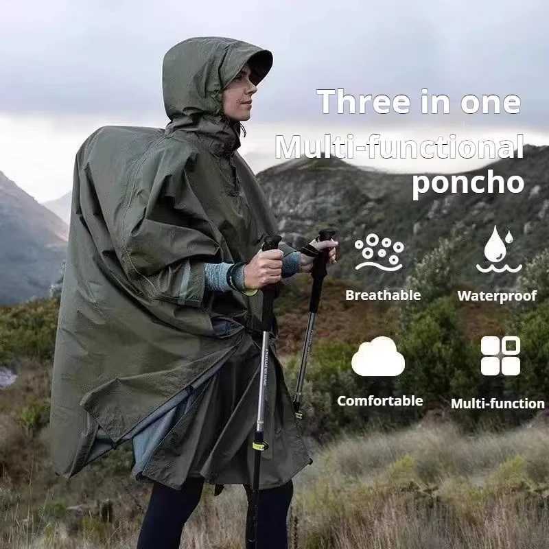 Three in one multifunctional cloak raincoat for cycling outdoor hiking fishing waterproof cloak breathable adult tac Y250814