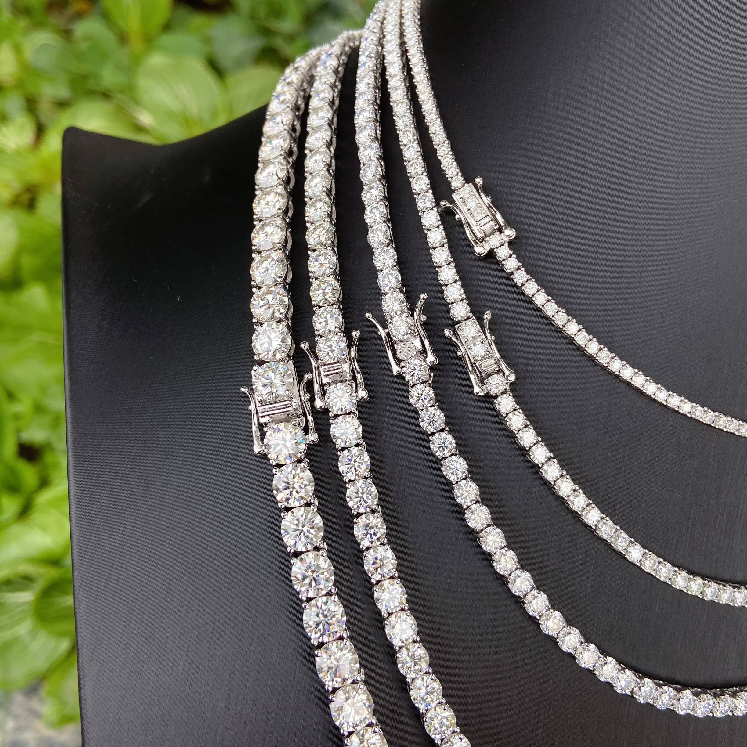 RTS 2mm 3mm 4mm 5mm 6.5mm Silver S925 Chain VVS Moissanite Diamond Fashion Tennis Chain