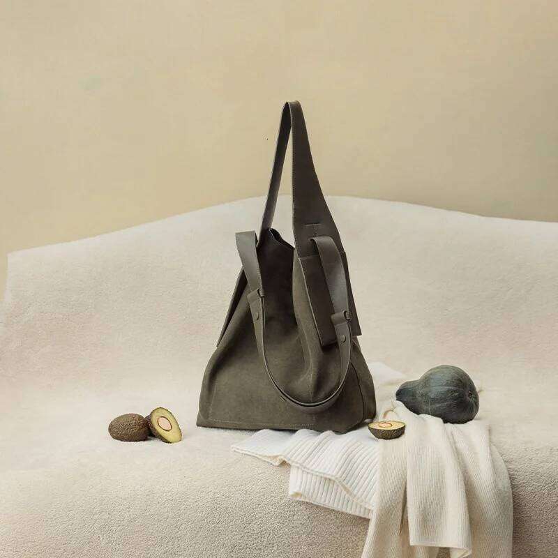 Suede Hanging Earrings Tote Single Shoulder Crossbody Slouchy Commuter Bucket Bag Bags Soft 250815