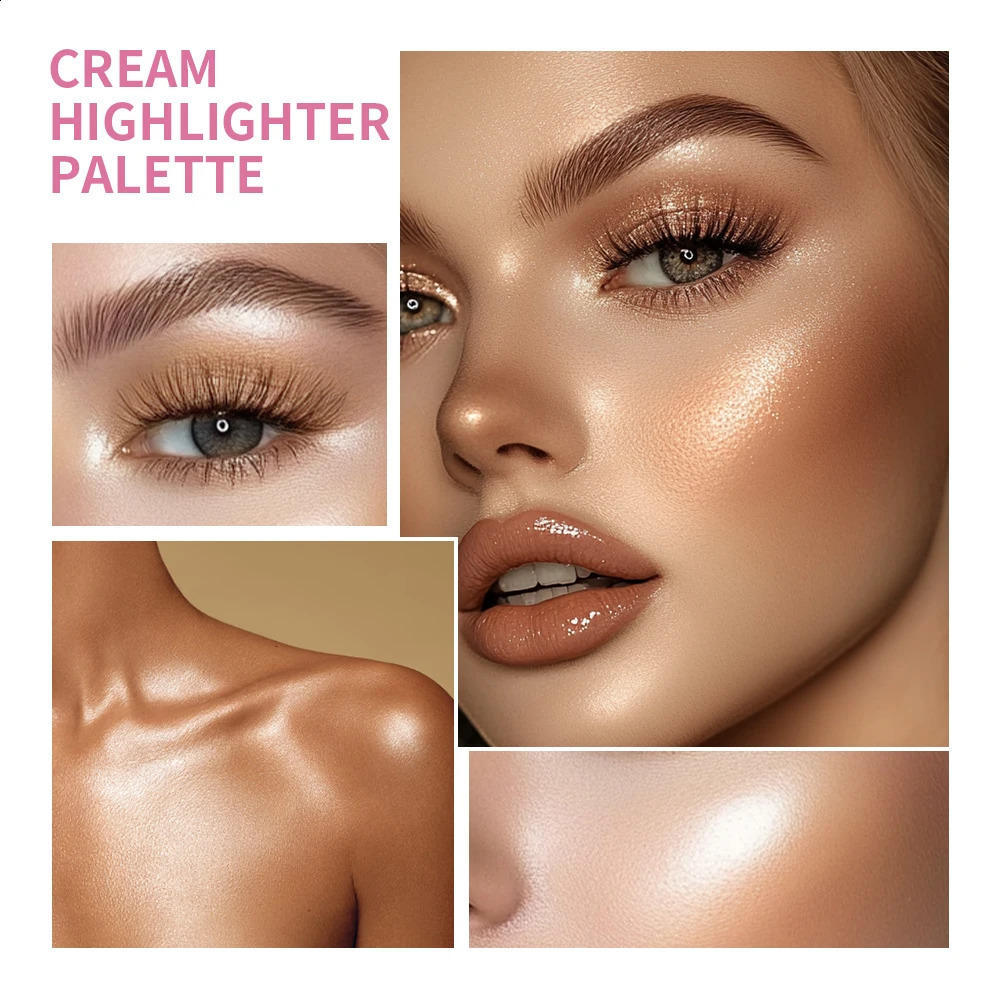 High Gloss Cement Case Cream Palette Set Makeup Matte Shimmer Finishes with Pink Brown Nude Tones Long-Lasting Curve Case 250814