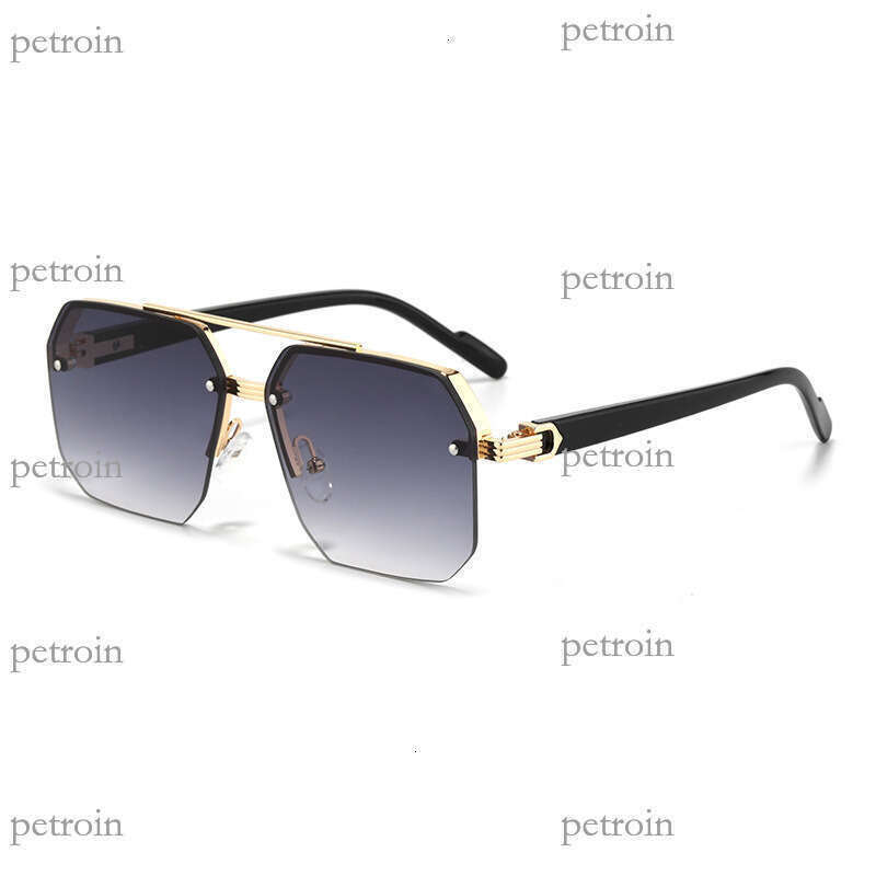 New Frameless Fashion Metal for Men and Women, Unique High-end Square Street Style Driving UV Protection Sunglasses Trend