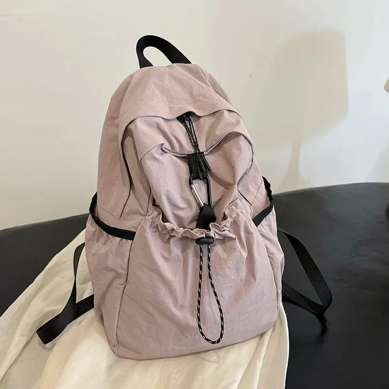 Junior High School Student Schoolbag Women Backpack Cloth Bag Casual Fashion Pleat High-Grade Backpack Women 250809