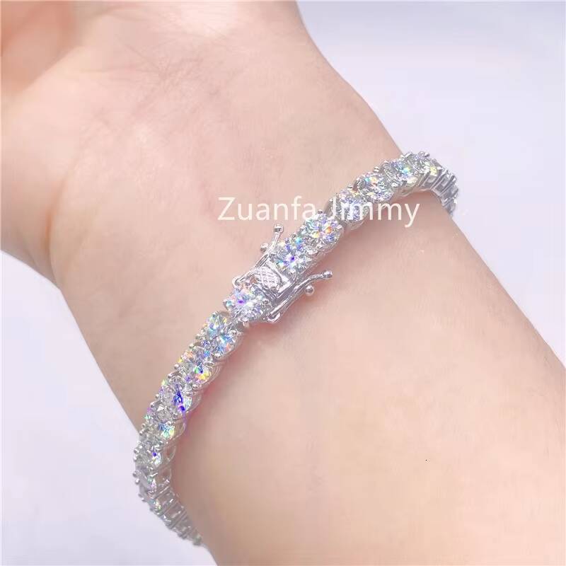 Hot Selling Man Jewelry GRA Certificates 5mm Stone VVS Moissanite Diamond Tennis Bracelets for Gift