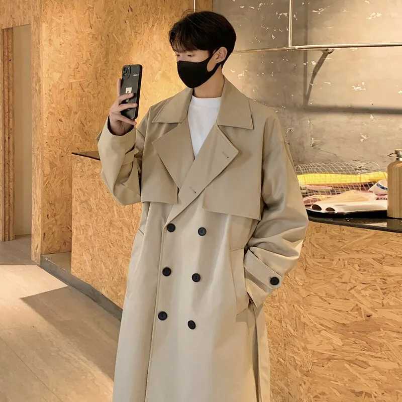 2025 Autumn Long Style Coat Men Fashion Male Trench Coat Mens Casual Windbreakers Male Good Quality Jackets Men Size M-4XL W250815