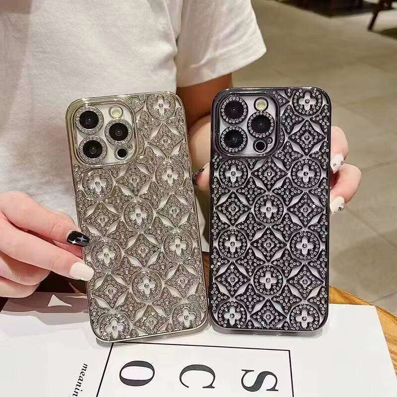 DHgargets Sparkling Glitter Phone Case for iPhone - Luxury Electroplated Bling Shockproof TPU Cover with Glamorous Diamond Design