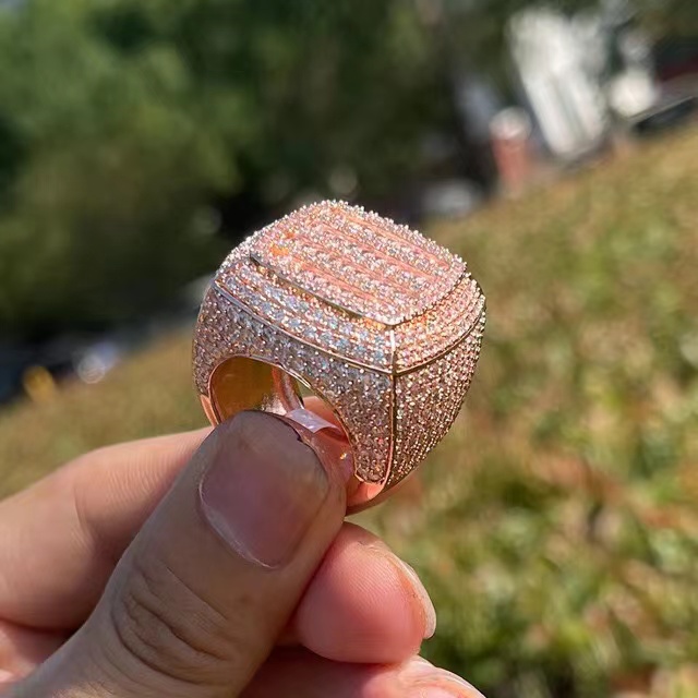 Customizable 925Silver Moissanite Eternity Band Ring Real Yellow Diamond Moissanite Ring Hip Hop Design Trendy Mens Jewelry Gift