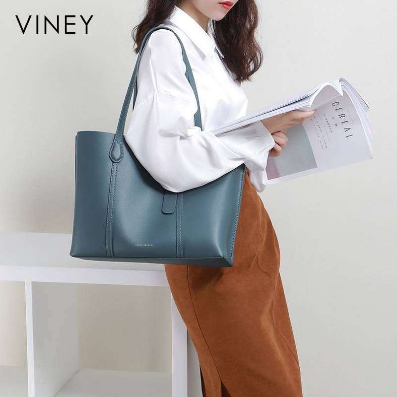 VINEY Big 2025 Women's Spring And New Style Trendy Genuine Leather Tote Large Capacity Commuter Summer Shoulder Bag