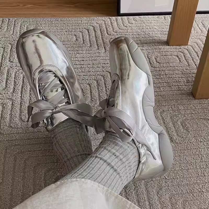 2025 New Ballet Shoes Designer Soft soled Sports Shoes Silk Single Shoes