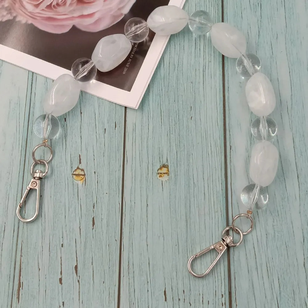 1Pcs Colorful Acrylic Handbag Strap Handle Bead Replaceable Resin Stone Wristlet Purse Bag Belt DIY Bag Parts Accessories 250811