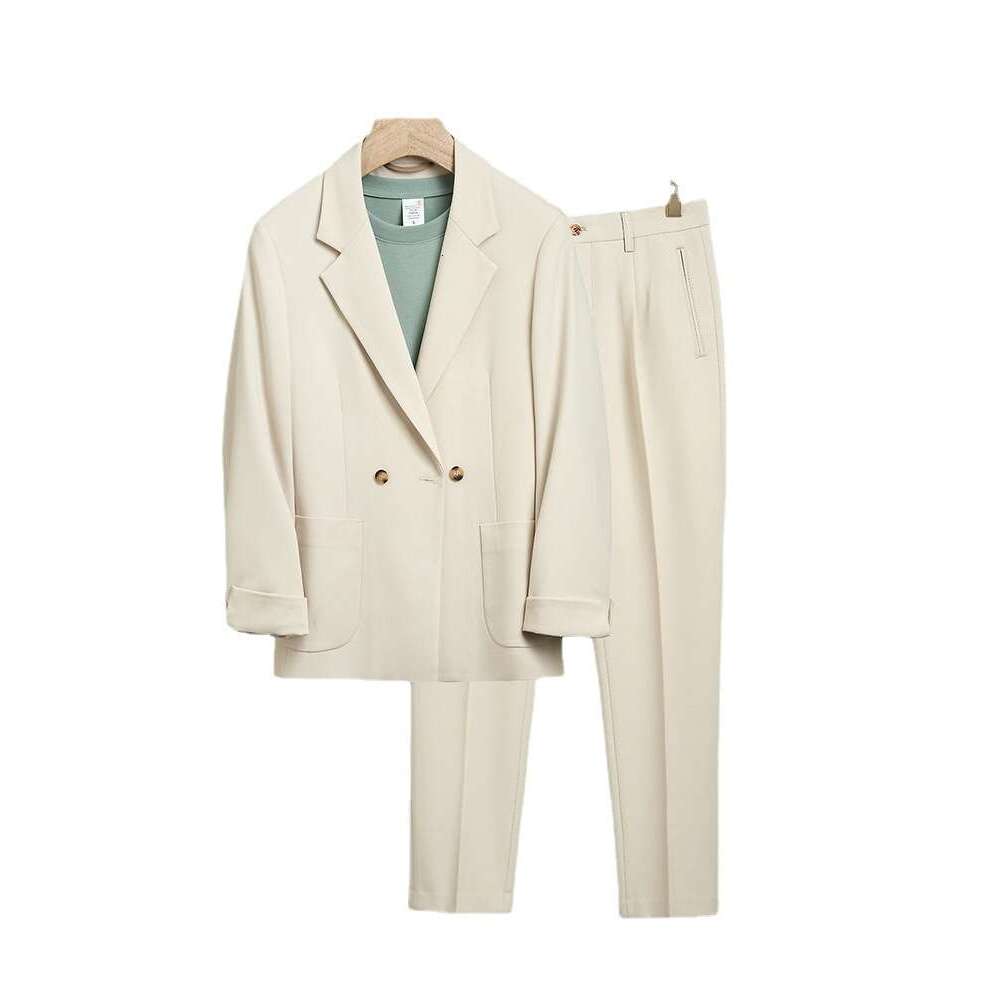 Loose Fit Casual Suit Set Men, Korean Style, Handsome Trendy, Light Mature, Spring And Autumn Small Blazer Jacket For Men B5