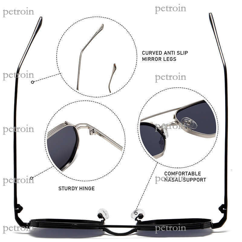 New Metal Fashion Double Bridge Trendy Versatile High-end Sunglasses Hot Sale