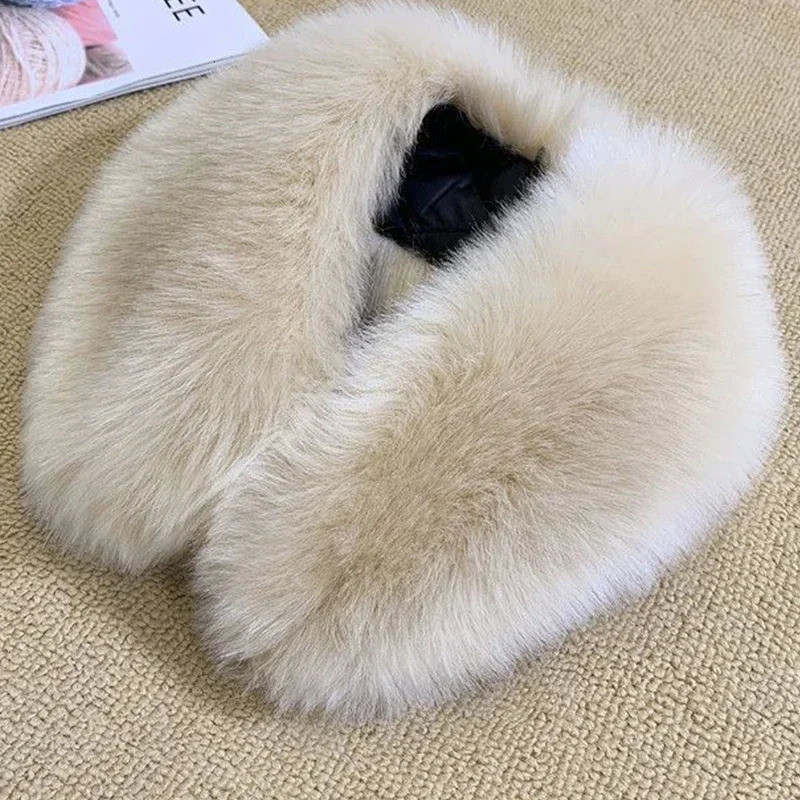 Winter Faux Fox Fur Collar Men Women Down Coat Fur Collar Scarf Concealed Buckle Easy To Wear Comfortable Keep Warm 250808