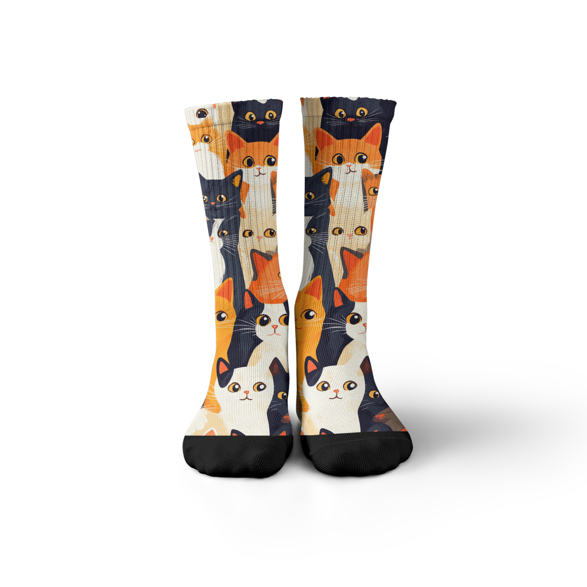 Cute Cat Collage Unisex Tube Designer Sock C148