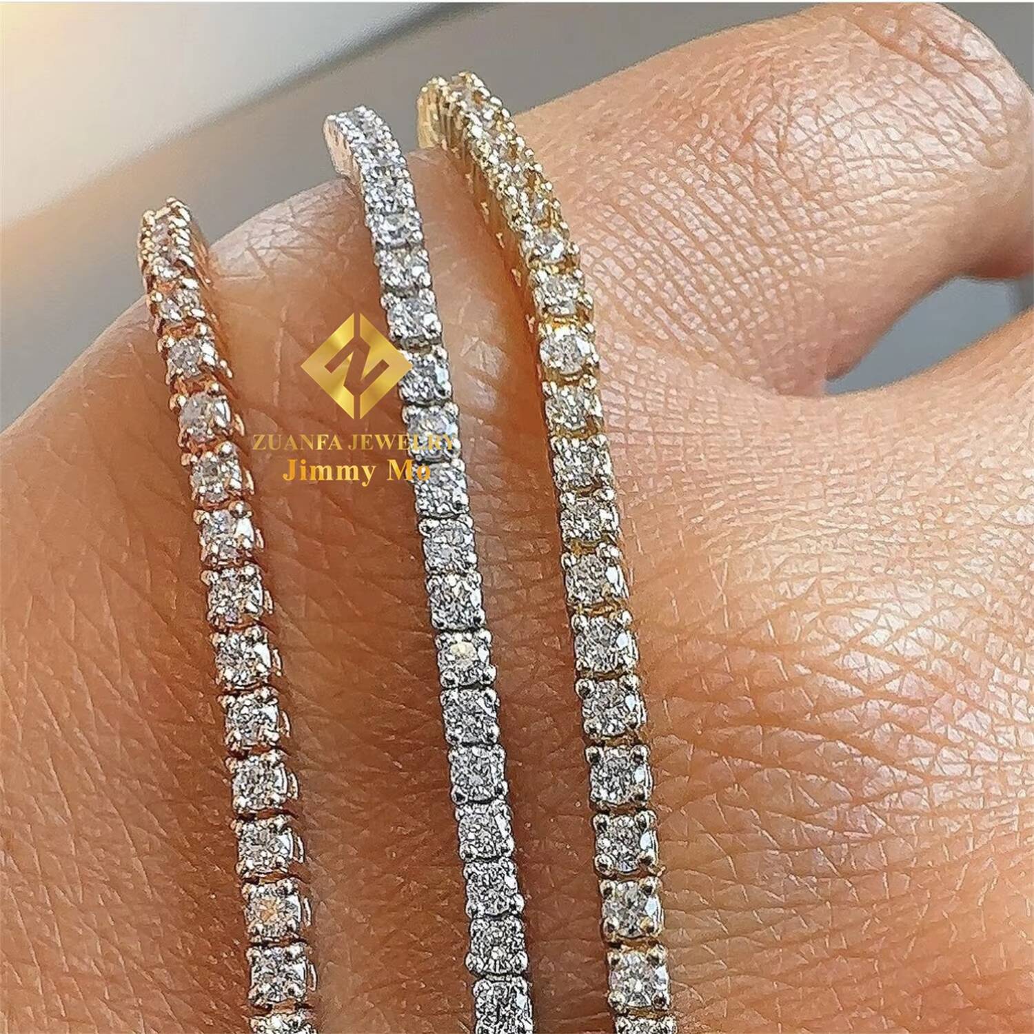 Hot Selling Pass Diamond Tester Iced Out GRA Certificates 2mm 3mm 4mm 5mm 6.5mm VVS1 Moissanite Diamond Tennis Bracelets Men