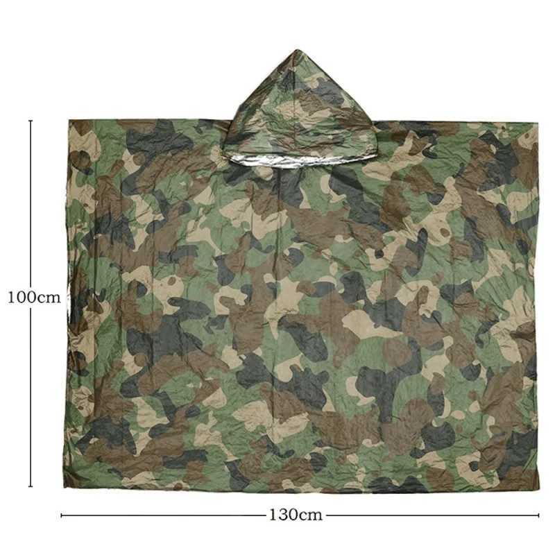 Outdoor Portable Raincoat Hooded Waterproof Cold Insulation Emergency Rain Poncho Motorcycle Rain Cover Camping Hiking Travel Y250814