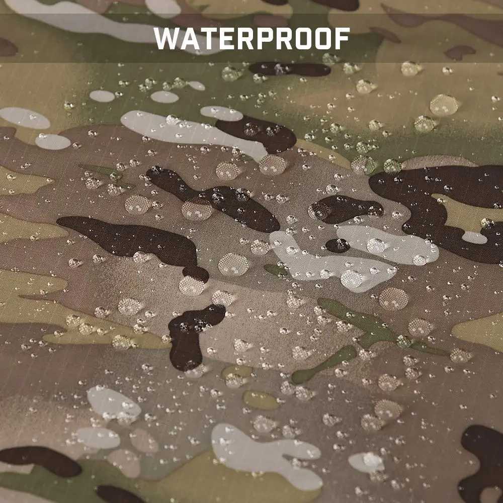 ATFG Camouflage Tactical Poncho Raincoat Tour Portable Waterproof Military Rain Protection Foldable Rain Coat Trip with Storage Y250814