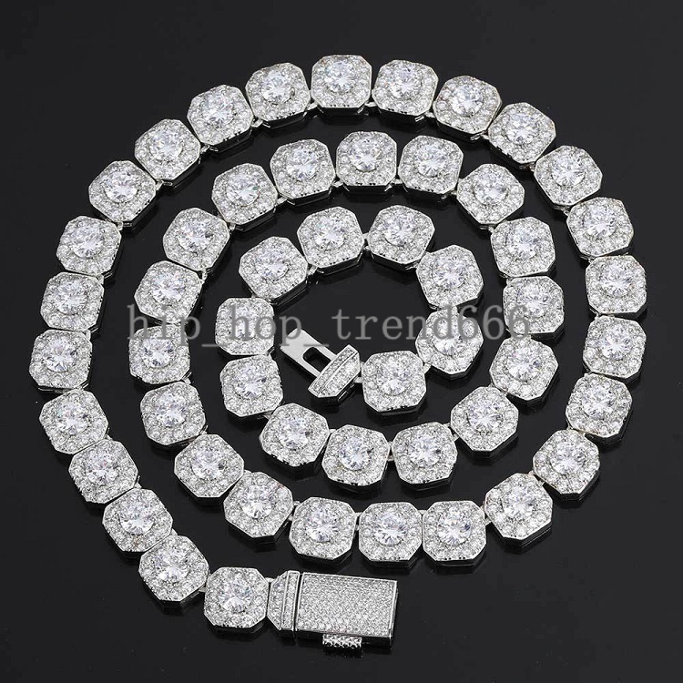 New Design Jewelry 8mm 10mm 12mm Wide 925 Solid Silver D/VVS Moissanite GRA Certificate Tennis Link Chain for Mans Necklace