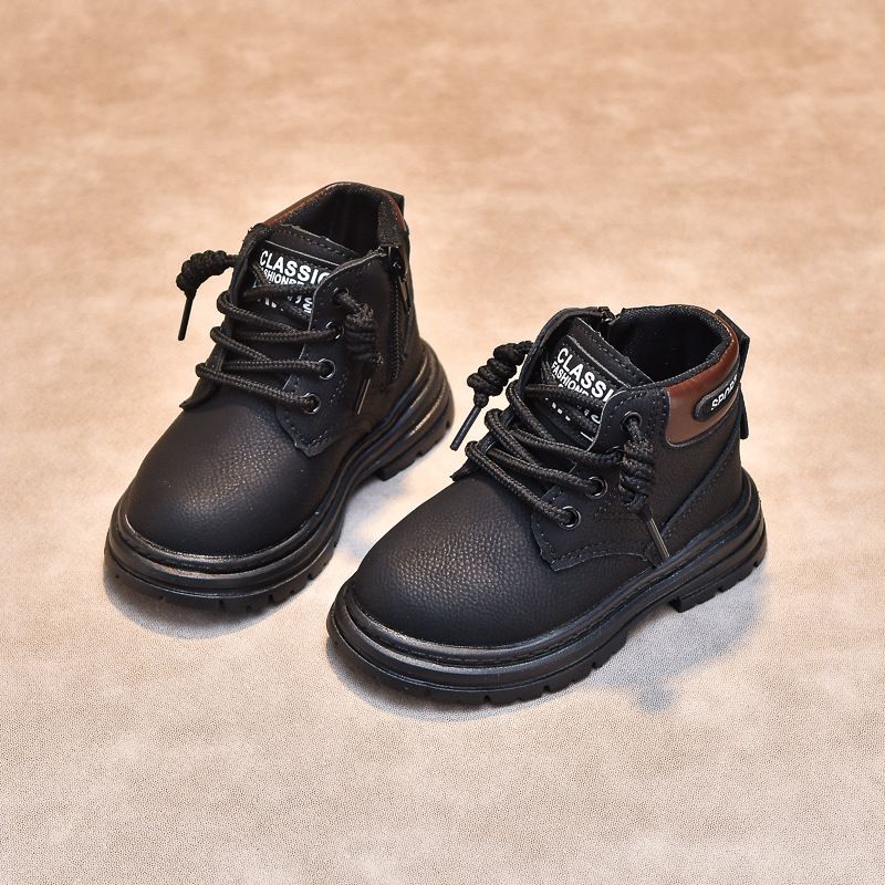 Child Shoes Short Ankle Snow Boots Kid Boots Kidsnest Boy Girl Fashion Soft PU Leather Warm Toddlers Children Boots US 5C-12.5C