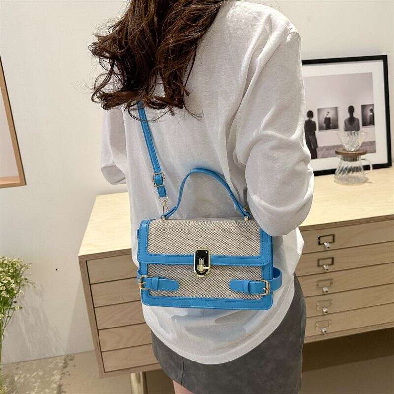 Contrast Color Stylish Ins Hand Held Single Shoulder Crossbody Women's Small Square Bag