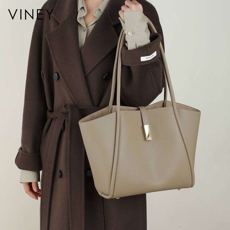 VINEY Tote 2025 New Women's Shoulder Commuter Large Capacity High-End Mother's Leather Bag