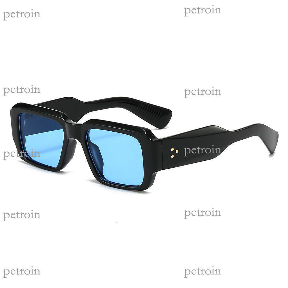 New Fashion Square Frame Rivet Sunglasses Personality Trendy Women's Sun Protection Shades