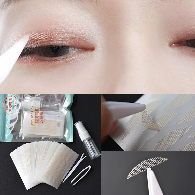 240pcs/pack Double Eyelid Tape Three Styles Big Eyes Invisible Eyelid Sticker Glue Free Self-adhesive Double Eyelid Patches 250811
