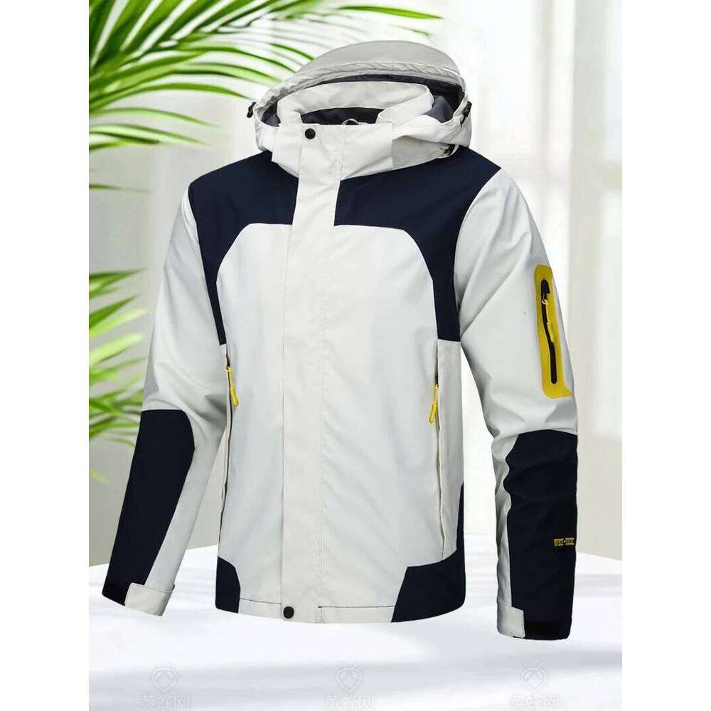 Waterproof Men Outdoor Softshell Zip Up Hooded Jacket Windbreaker Hiking Camping Lightweight Spring Autumn Coats
