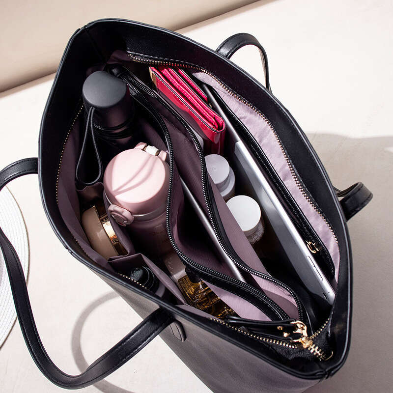 OLOEY Women's 2024 New Simple and Fashionable Spliced Tote Bag with Large Capacity One Shoulder Handbag Trendy